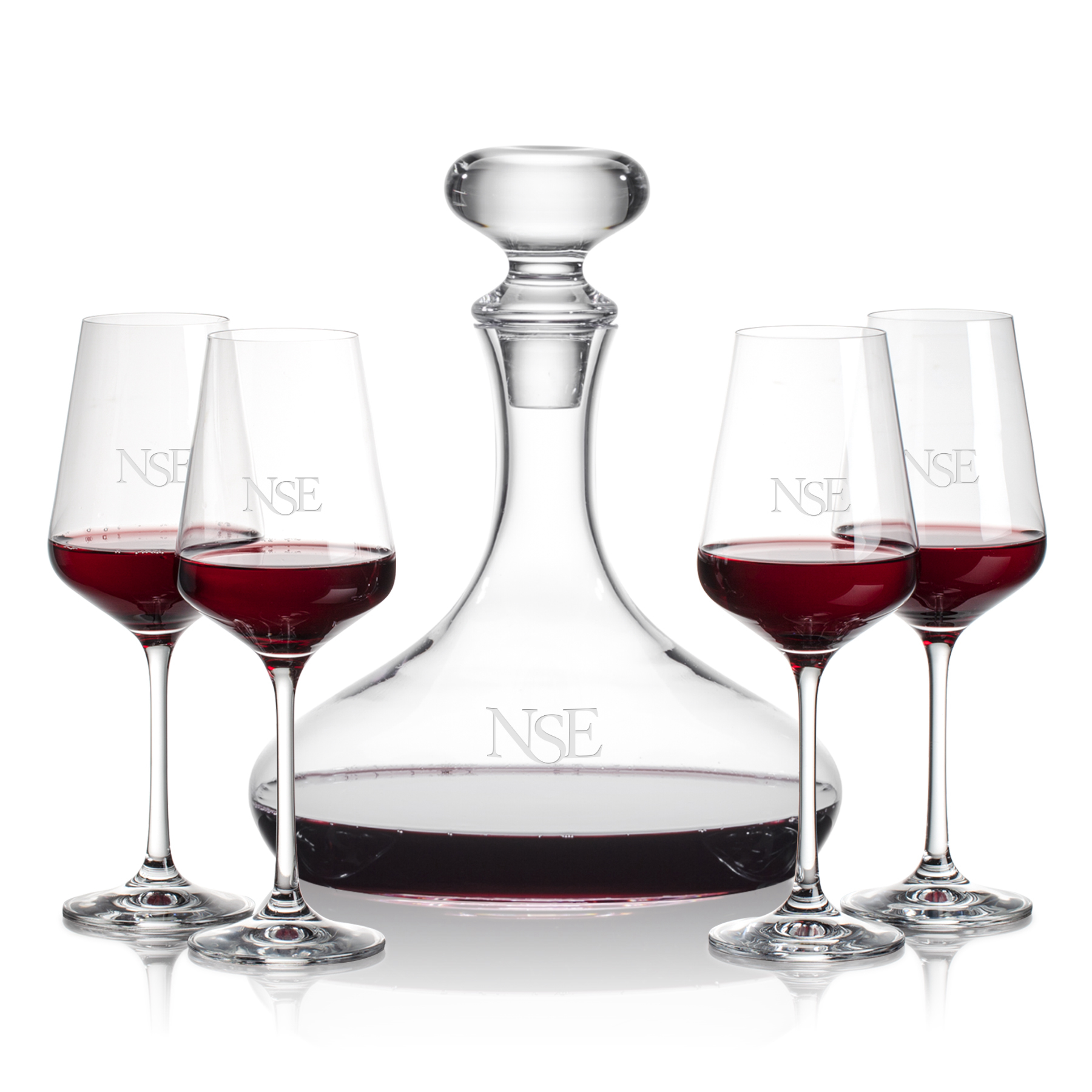 Decanter Stemmed Set, Breckland Wine Set, Decanter & 4 Wine