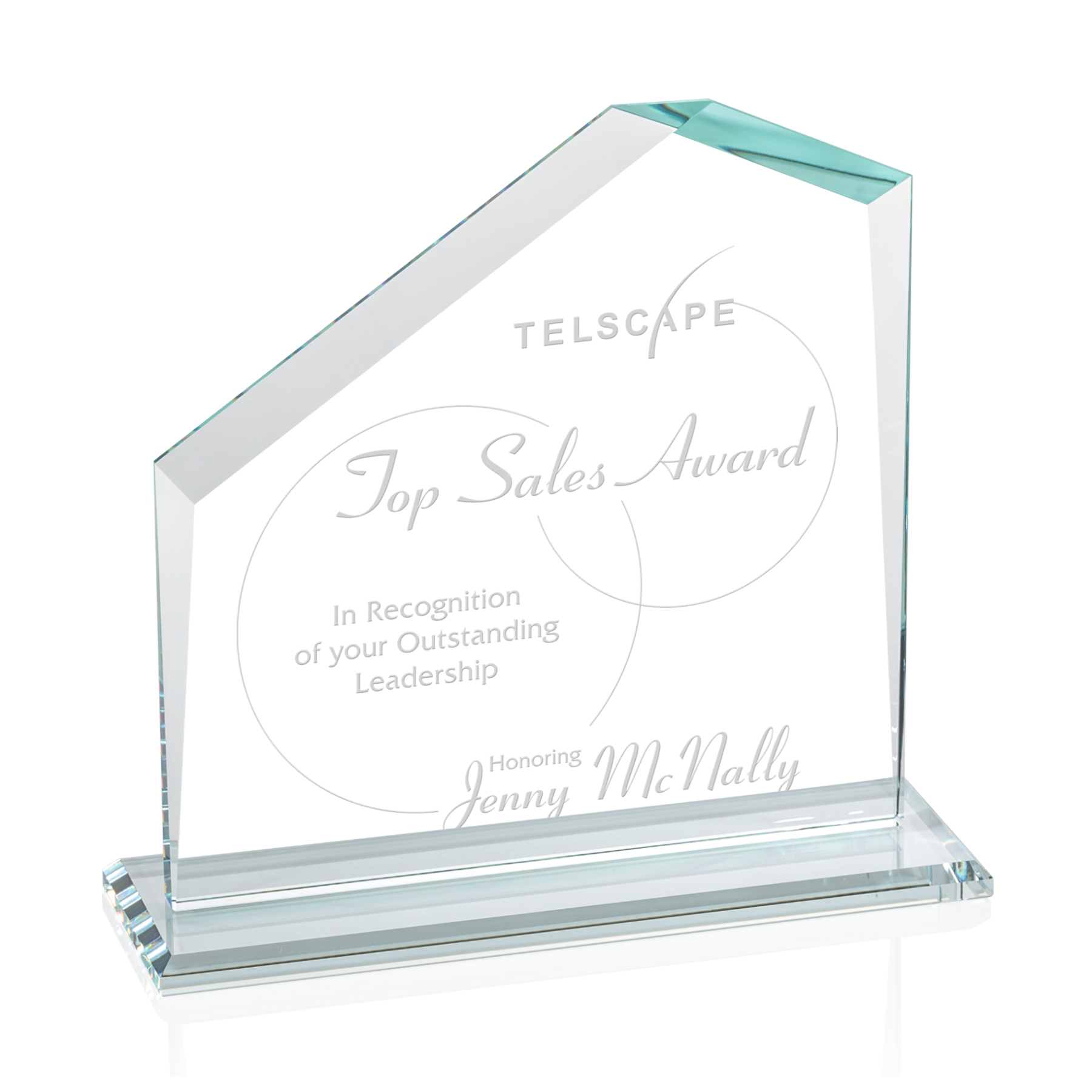 Deep Etch, Standard base, Clear, 9" x 8.5" x 3"