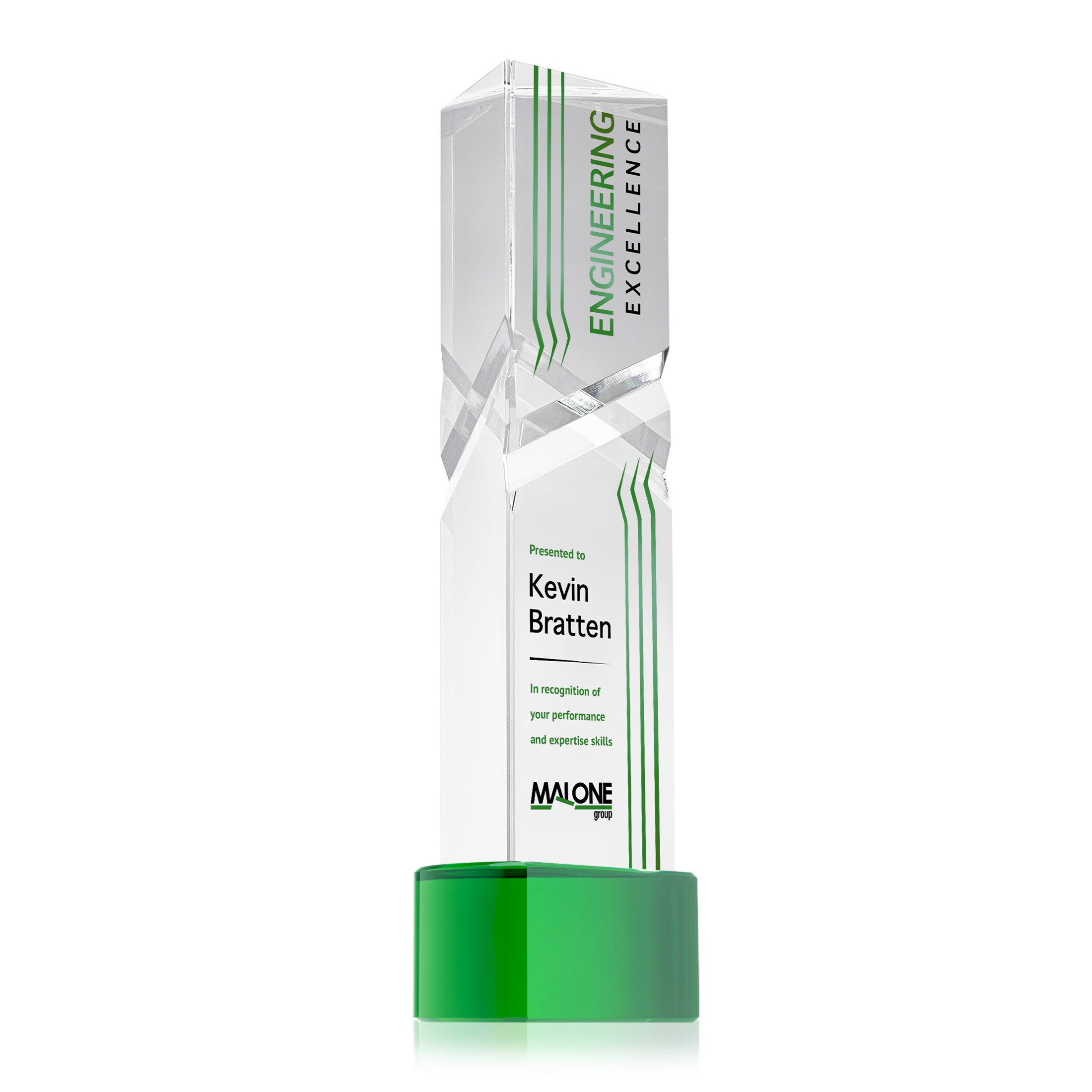 Oakham VividPrint™ Award on Paragon Base - Green 14