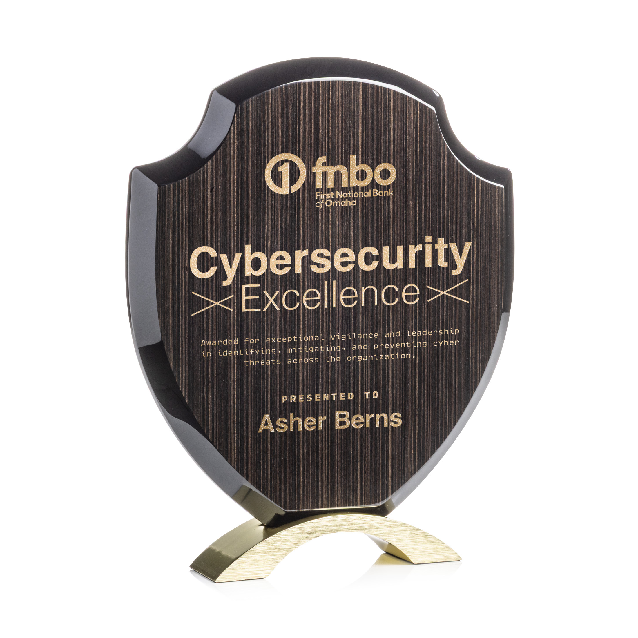 Laser Engraving & 1 Color, Gold, 7.25" x 9" x 1.5"