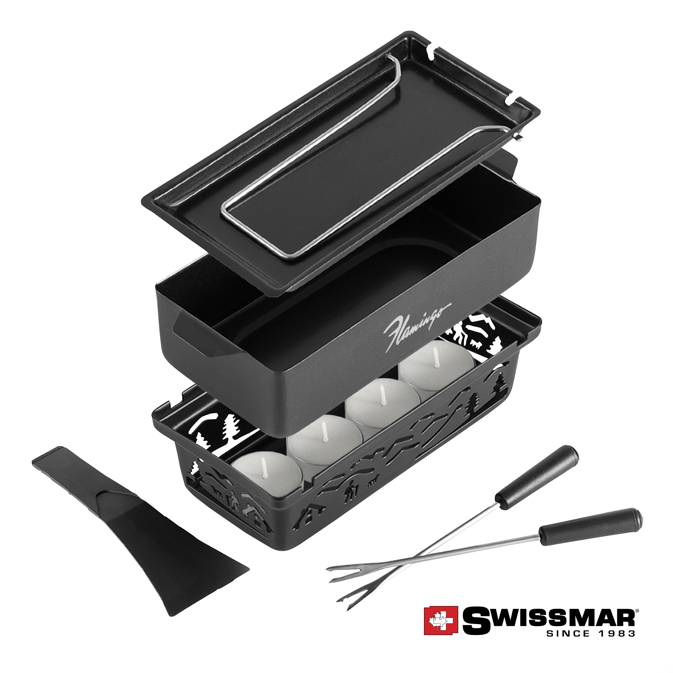 Swissmar® Tandem Candle Fondue & Raclette Set