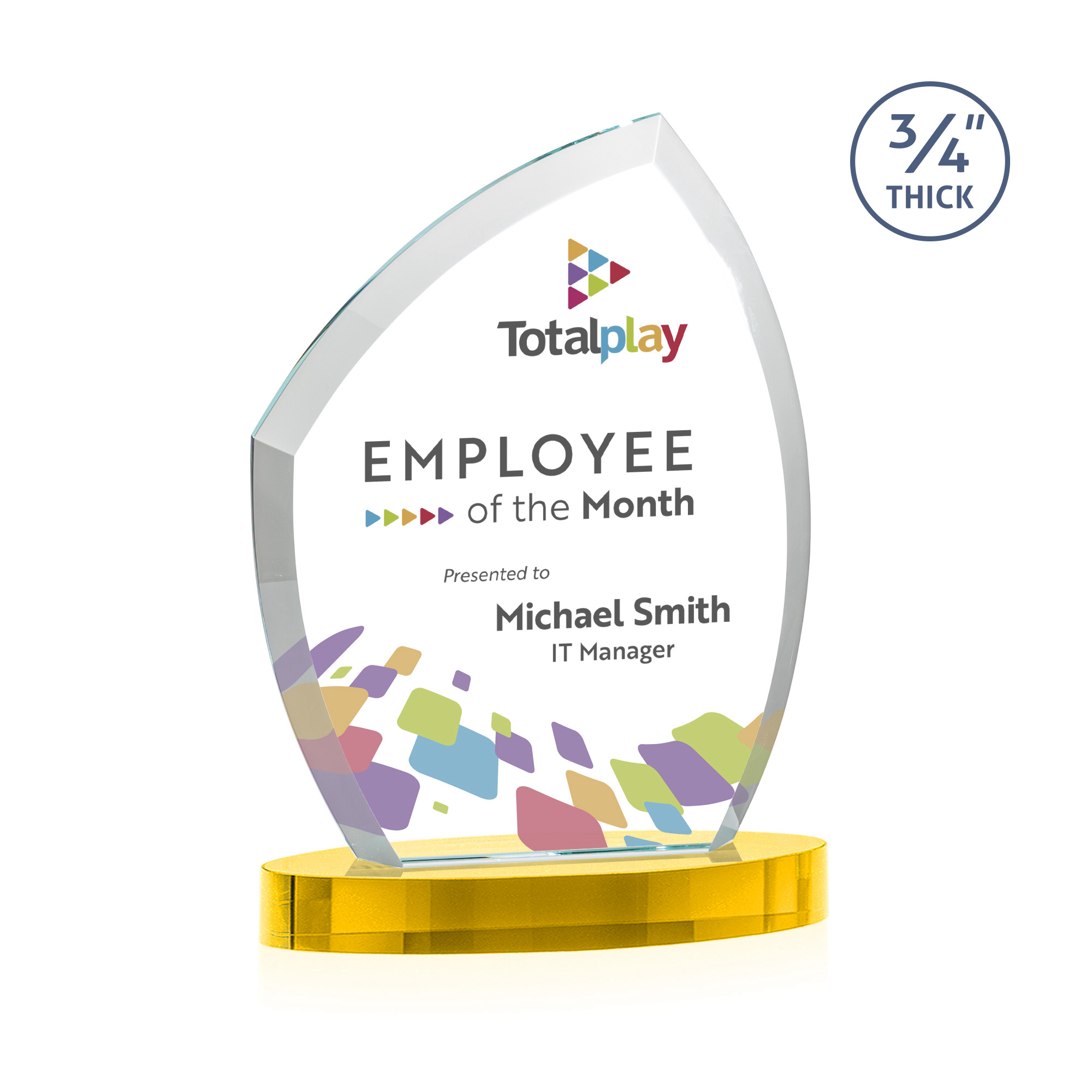 VividPrint™, Alberton base, Gold, 7.625" x 11" x 3"