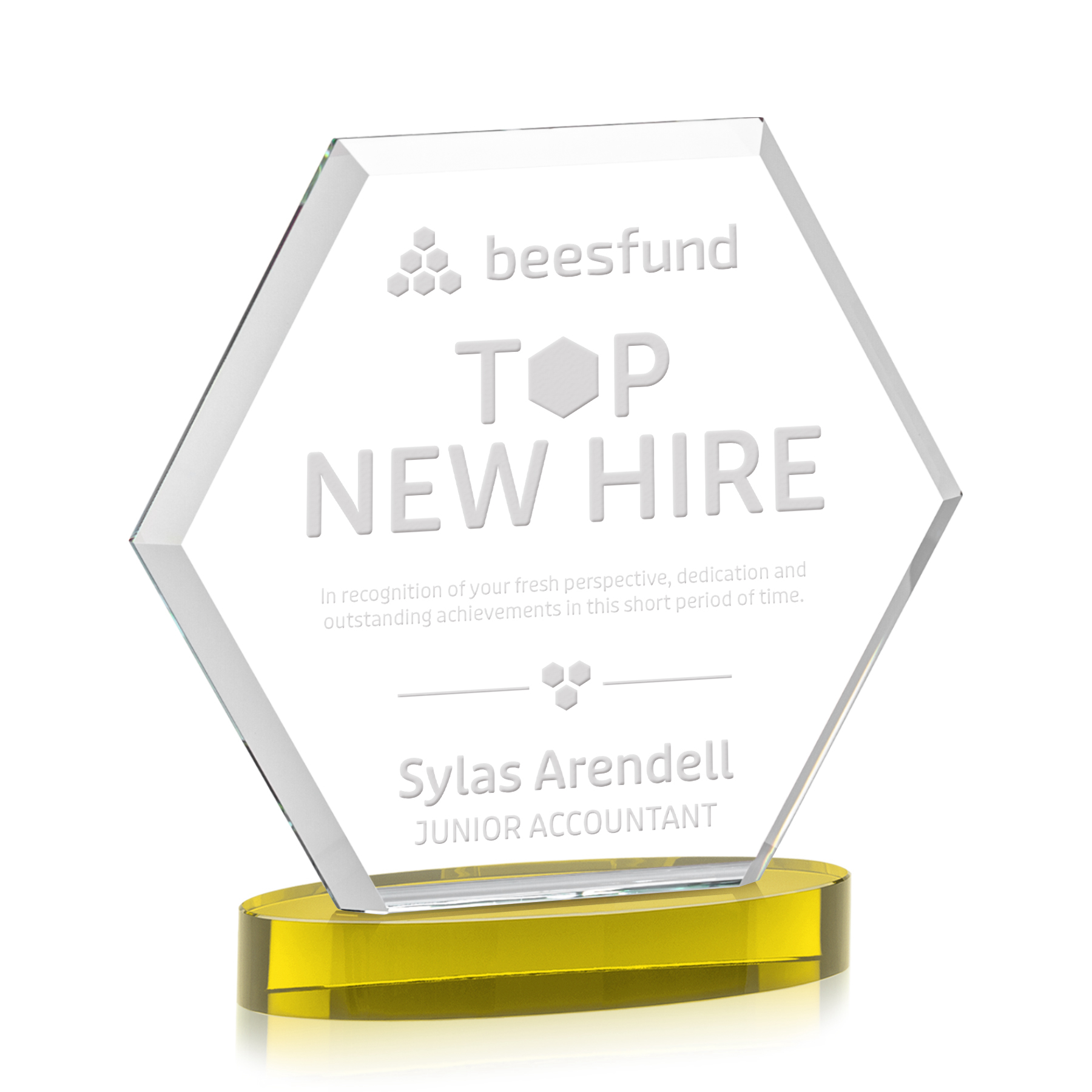 Deep Etch, Alberton base, Gold, 8.125" x 8" x 3"