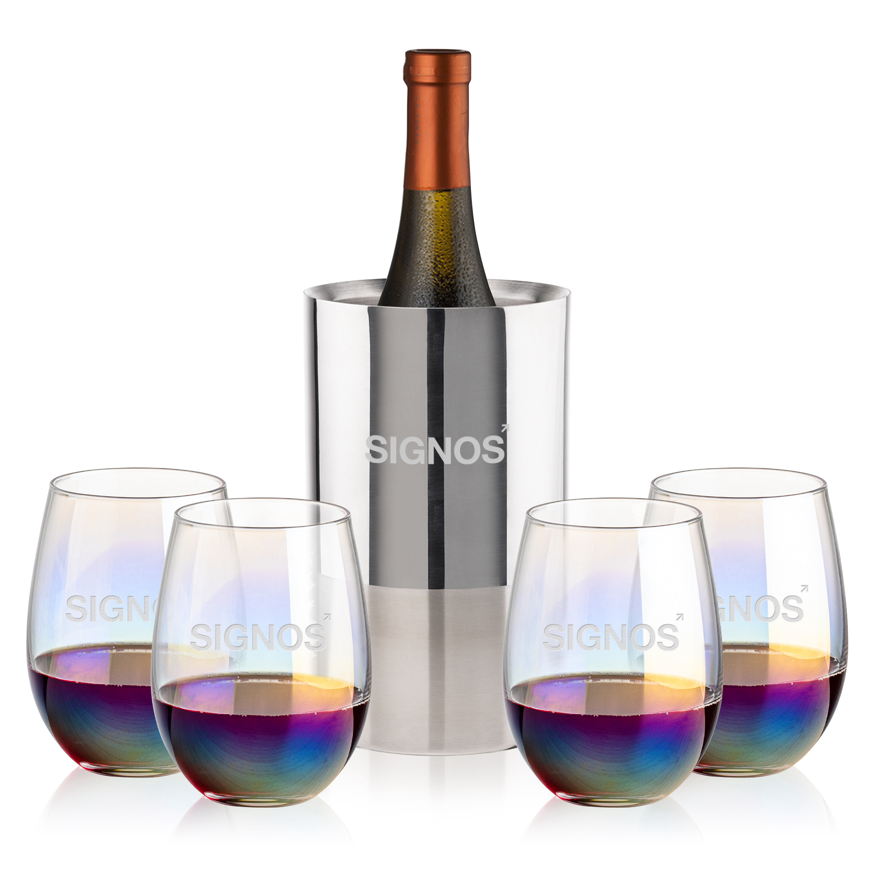 Wine Cooler Stemless Set, Miami Set, Set of 5
