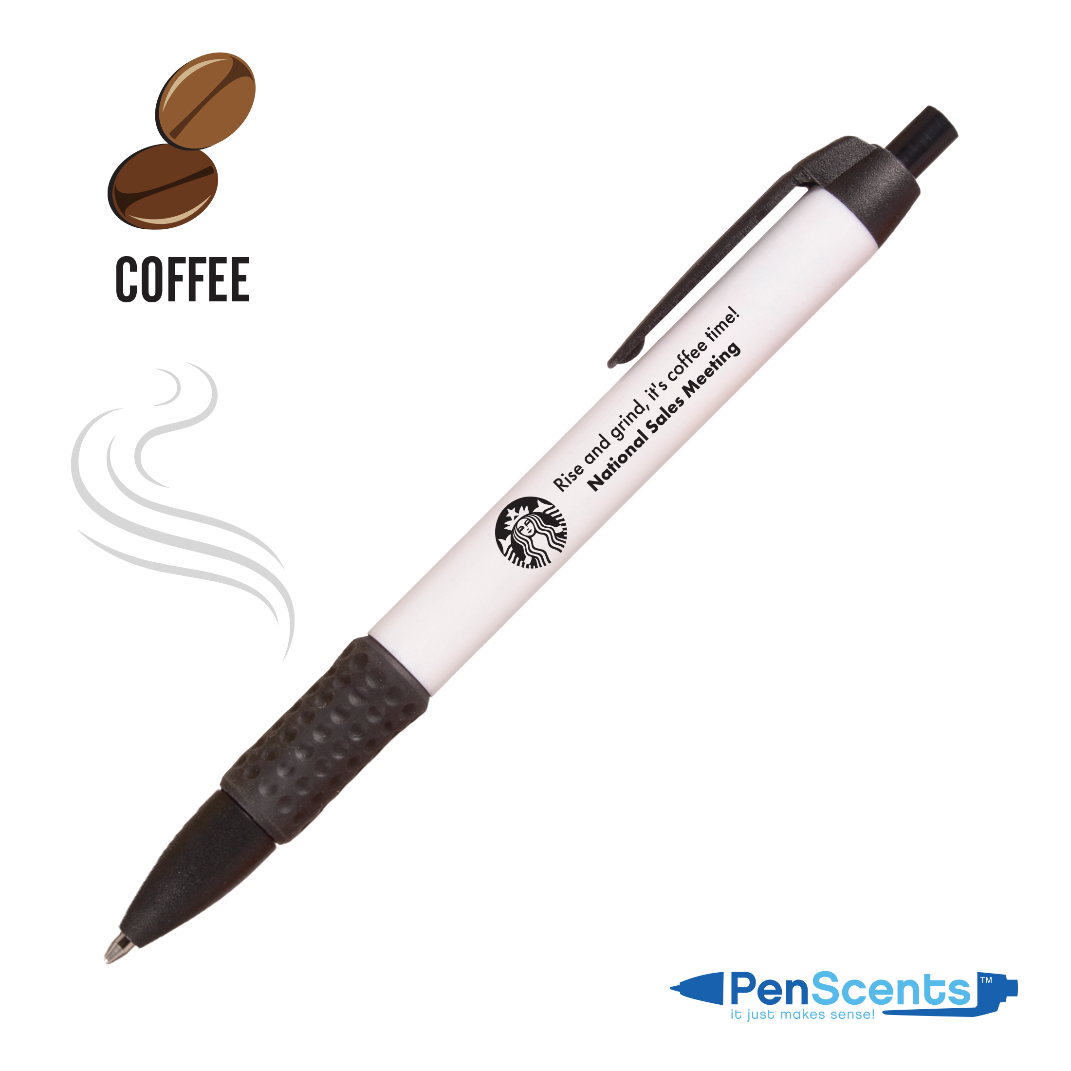 1 Color, 1 Location Imprint, Coffee Scented Black