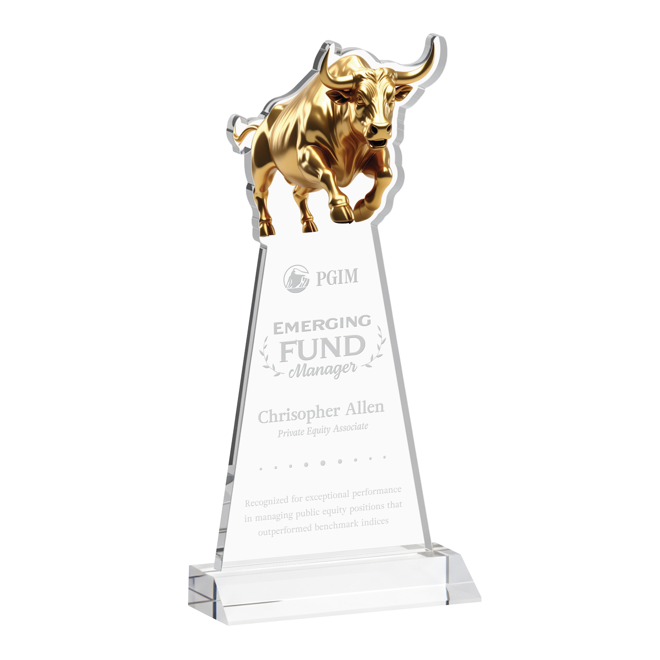 Deep Etch, Front Mitered base, Clear, 6" x 11.75" x 3"