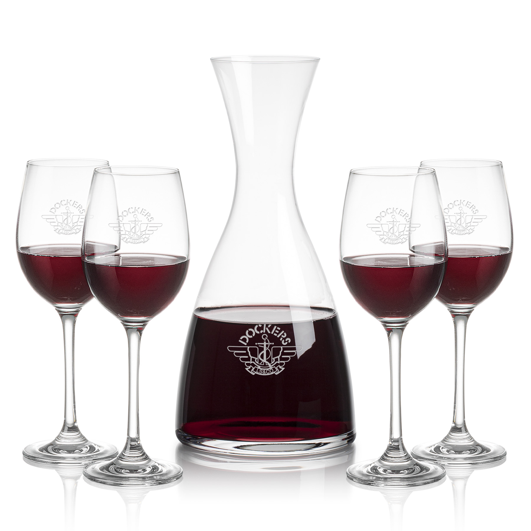 Stemmed Set, Burlington Wine Set, Carafe & 4 Wine
