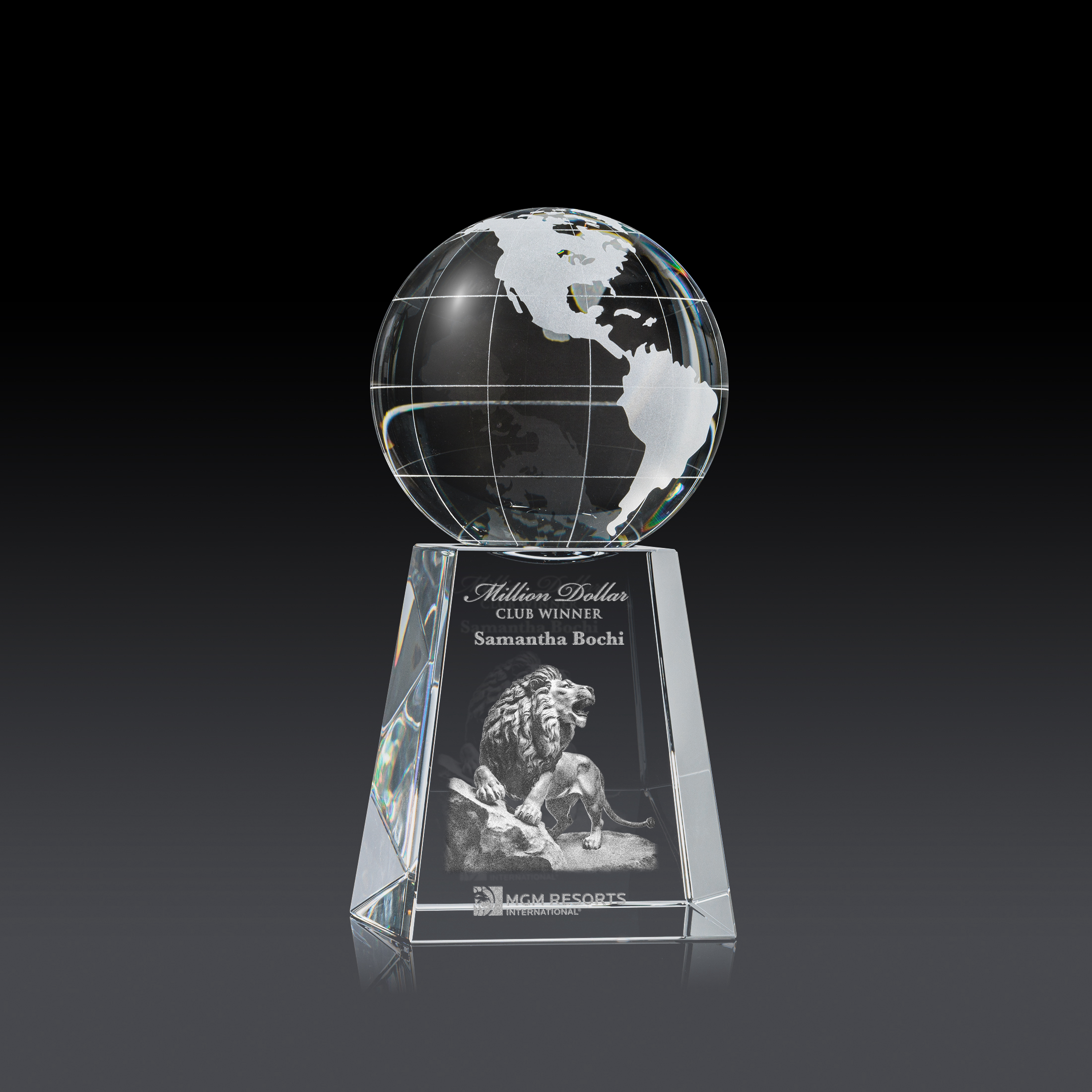Globe on Tall Base 3D 9