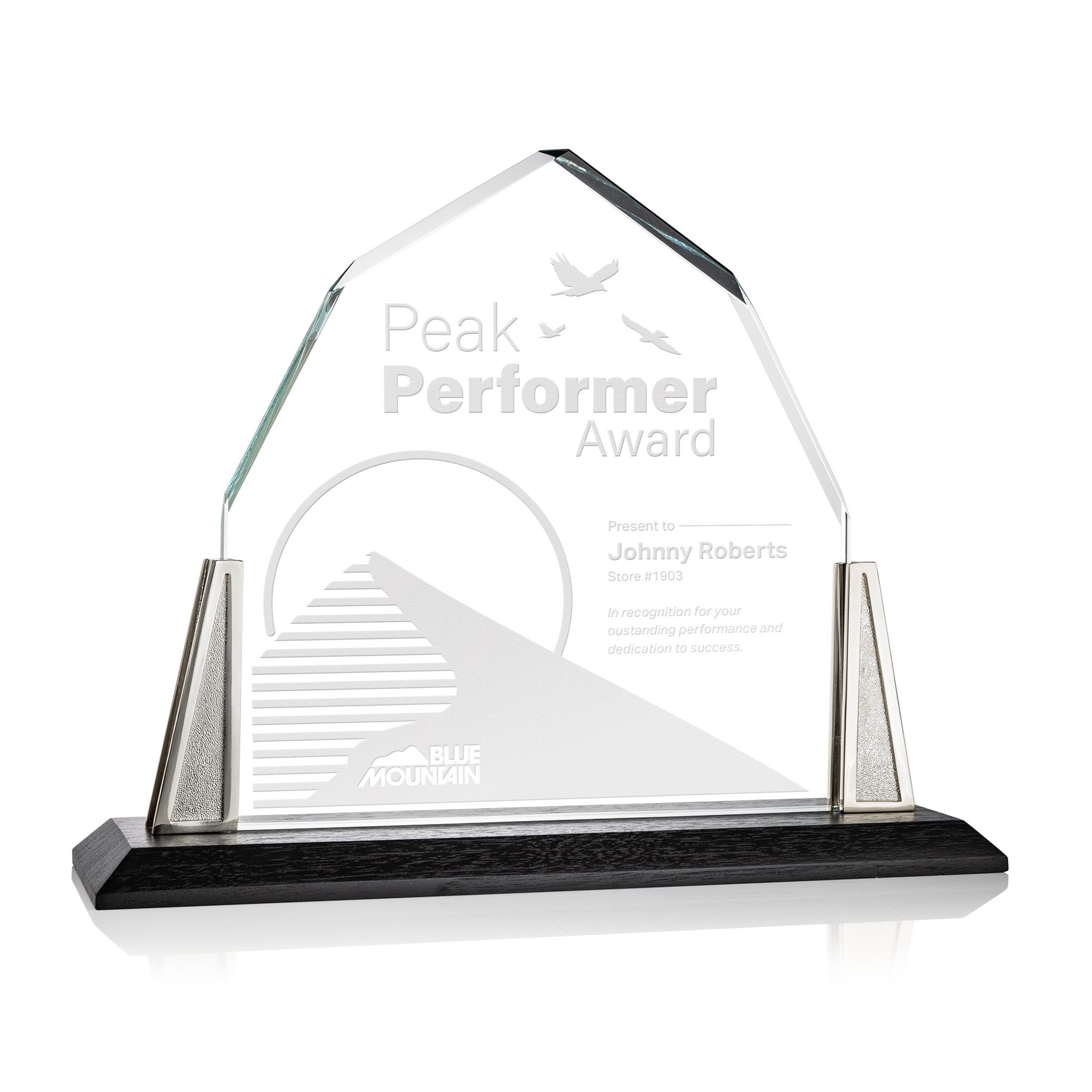 Deep Etch, Silver, 14" x 10.5" x 4"