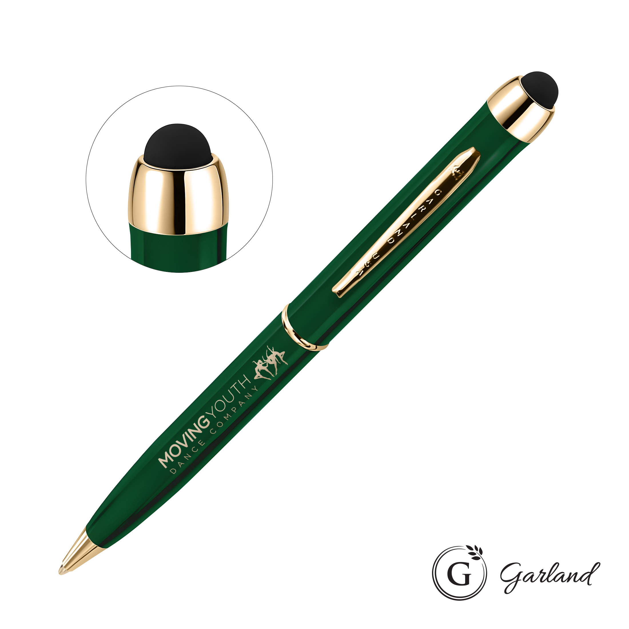 High Gloss Finish, Ballpoint, Gold, Green / Gold