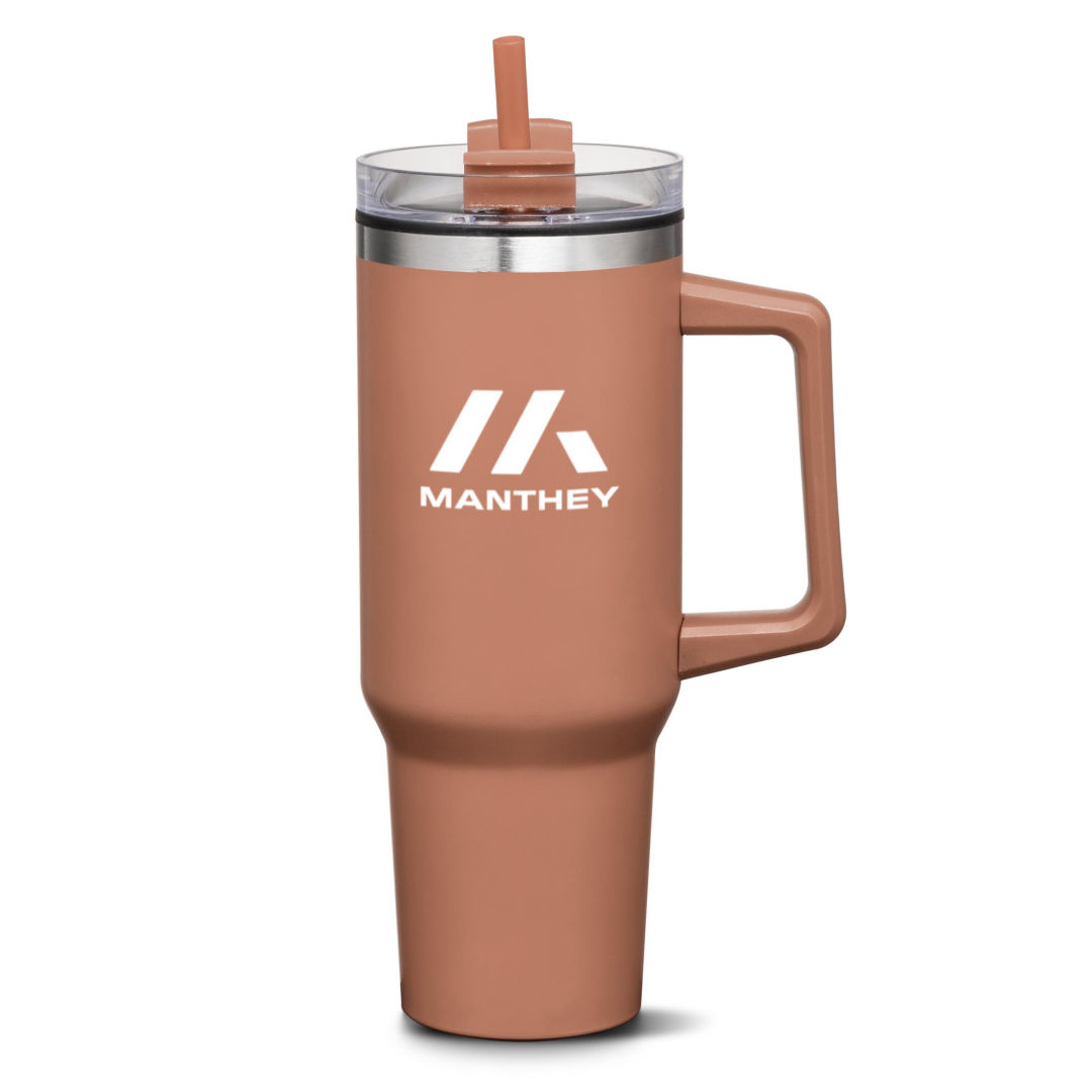 D620 - Benidorm Handle Travel Mug w/Straw - 40oz - SRG