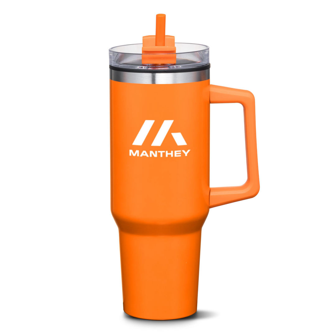 D620 - Benidorm Handle Travel Mug w/Straw - 40oz - SRG