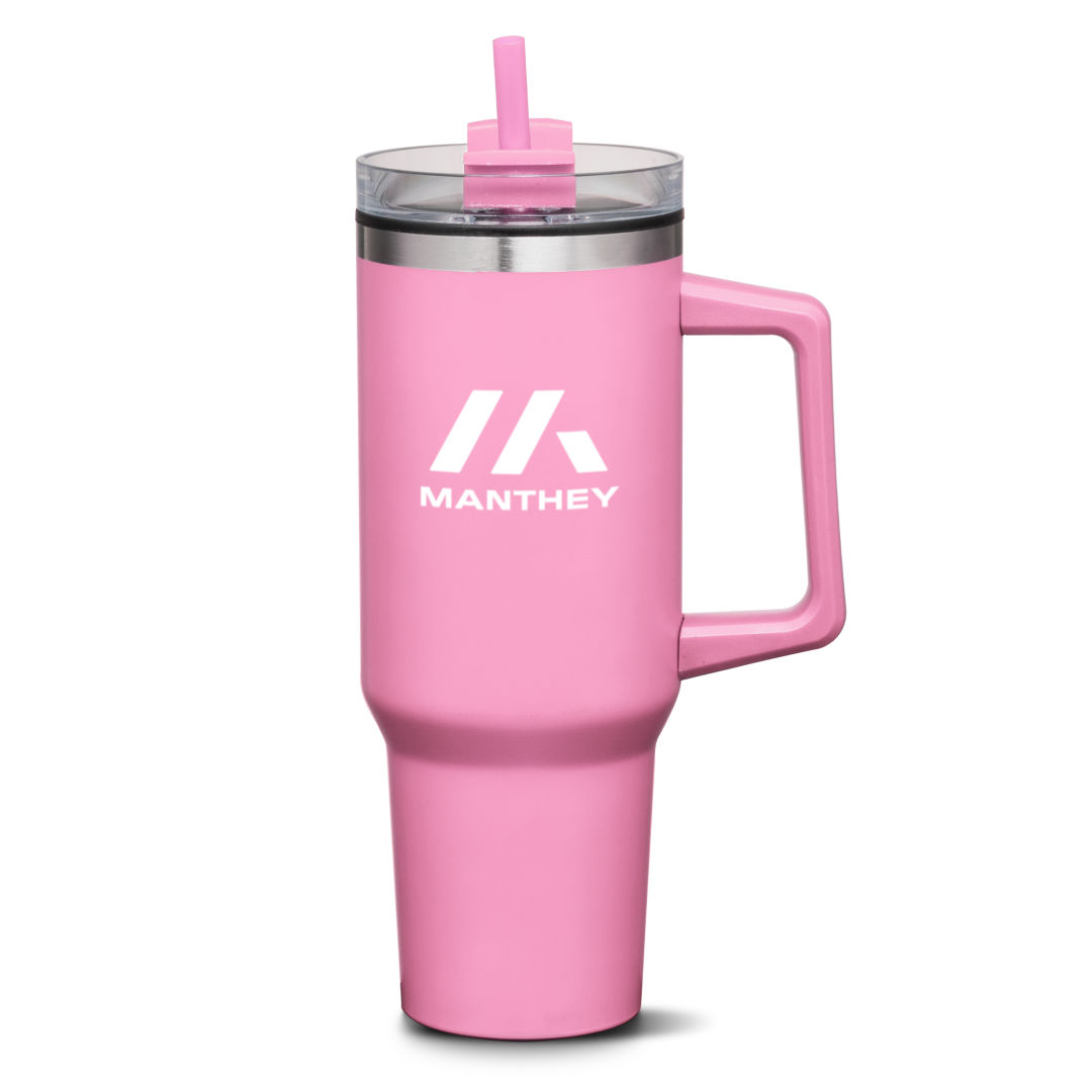 D620 - Benidorm Handle Travel Mug w/Straw - 40oz - SRG